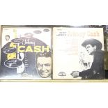 Two Johnny Cash LPs on Sun Record labels Now Here's Johnny Cash and Johnny Cash with His Hot and
