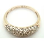 9ct yellow gold diamond set ring size N 2.1g, approximately 0.25ct total diamonds