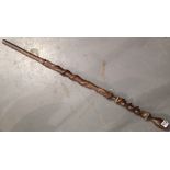 Hand carved Anglo Indian walking stick