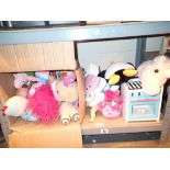 Box of mainly soft toys including Peppa Pig