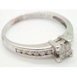 9ct white gold 0.33ct fancy diamond set ring, size L, RRP £1600.00 1.7g