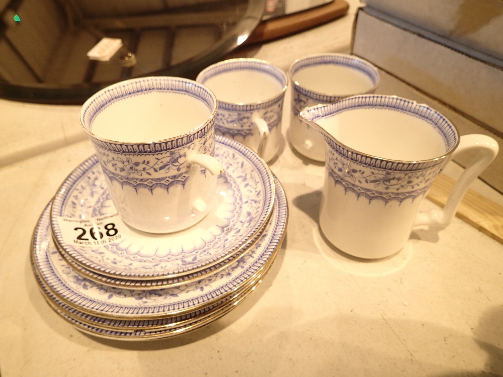 Bone China tea service in blue and white design