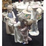 Three Nao figurines. No cracks, chips or visible restoration.