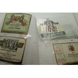 Album of vintage German wine labels and Kensitas silks and a 100,000 Mark banknote