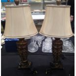 Pair of modern table lamps and shades