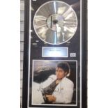 Michael Jackson Thriller signed album cover with COA from Jonathan Grant collectables. Frame size