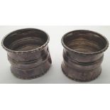 Pair of hallmarked silver napkin rings