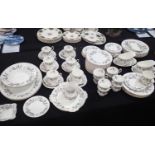Royal Albert tea and dinnerware in the Brigadoon pattern, 92 pieces total (please see condition