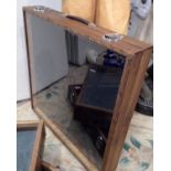 Oak framed glass top dealer display cabinet 61cm square (OPTION ON NEXT LOT)