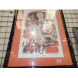 Signed limited edition print Manchester United The Boss by Leon Evans 129/850. Frame size 83cm x