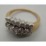 18ct gold diamond cluster ring, size P, with approximately 1.00ct of diamonds 5.5g