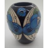 Moorcroft vase in the Blue Rose pattern H: 7 cm