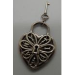 Tiffany & Co silver padlock pendant with key 6g