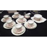 Tuscan China vintage twenty-one piece floral tea set Condition Report: No chips, cracks or visible