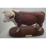 Royal Doulton Hereford Bull DA19 from the Connoisseur series designed by Graham Tongue,