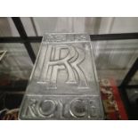 Chrome Rolls Royce wall plaque 30 x 16 cm