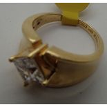 Gold plated on silver fancy dress ring size Q 7.2g