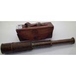 Brass and leather telescope marked Dollond