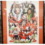 Signed framed limited edition print, Mission Impossible Manchester United 392/1000. Frame size