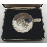 Sterling silver 1975 L'Escargot 1st News of the World Grand National medal boxed with full