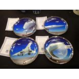 Set of four Concorde plates 2003 with certificates by Devonport Pottery. No cracks, chips or visible