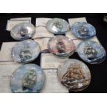 Set of eight WS George sailing ship plates with certificates and boxes