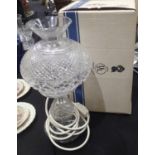 Waterford Crystal table lamp in original card box H: 35.5 cm Condition Report: No cracks, chips or