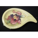 Moorcroft yellow ground ashtray in the Hibiscus pattern L: 12 cm