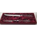 Boxed Royal Brierley Crystal handled stainless steel carving set