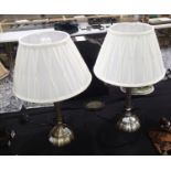 Pair of modern table lamps and shades