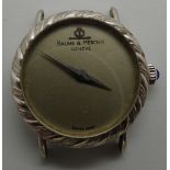 Vintage 18ct white gold Baume & Mercier manual wind wristwatch, lacking strap, c1970 D: 22 mm