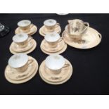 Noritake enamelled tea set, twenty-one pieces Condition Report: No cracks, chips or visible