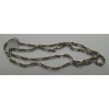 Sterling silver solid link figaro chain