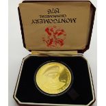 Pobjoy Mint 1976 sterling silver gold plated Field Marshal Vis. Montgomery of Alamein coin, boxed