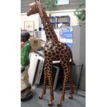 Large free standing Giraffe in good condition, purchased in the 1990s H: 225 cm Condition Report: