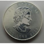 999 Silver 5 dollar Canada Maple Leaf coin 2014