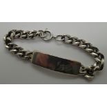 Gents vintage sterling silver ID curb bracelet