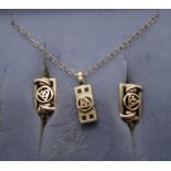 Silver Charles Renee MacIntosh pendant and earrings set