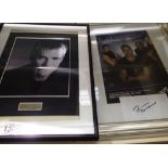 Two framed pictures of Richard Dean Anderson, one with uncertified signature (glass broken) and