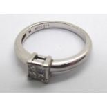 Platinum and diamond engagement ring. 4.5g, size M
