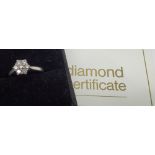 18ct white gold brilliant cut multi diamond ring size L, set with approximately 0.38ct diamond, with