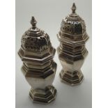 Pair of Harrods hallmarked silver sugar shakers