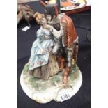 Limited edition Capodimonte figurine of a soldier and his lover no 164