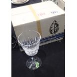 Six Waterford Crystal claret glasses in the Lismore pattern with card box