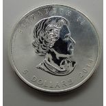 999 Silver 5 dollar Canada Maple Leaf coin 2014