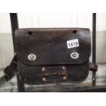 Vintage leather bus conductors four section cash satchel