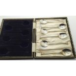 Set of silver coffee spoons in original box assay Birmingham 1922