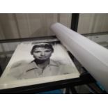 Audrey Hepburn poster and five 25 x 20 cm postcards