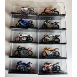 10x Deagostini 1/24 Scale Motorcycle Models - Boxed in Plastic Display Boxes