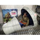Action man figurine, space capsule and associated records